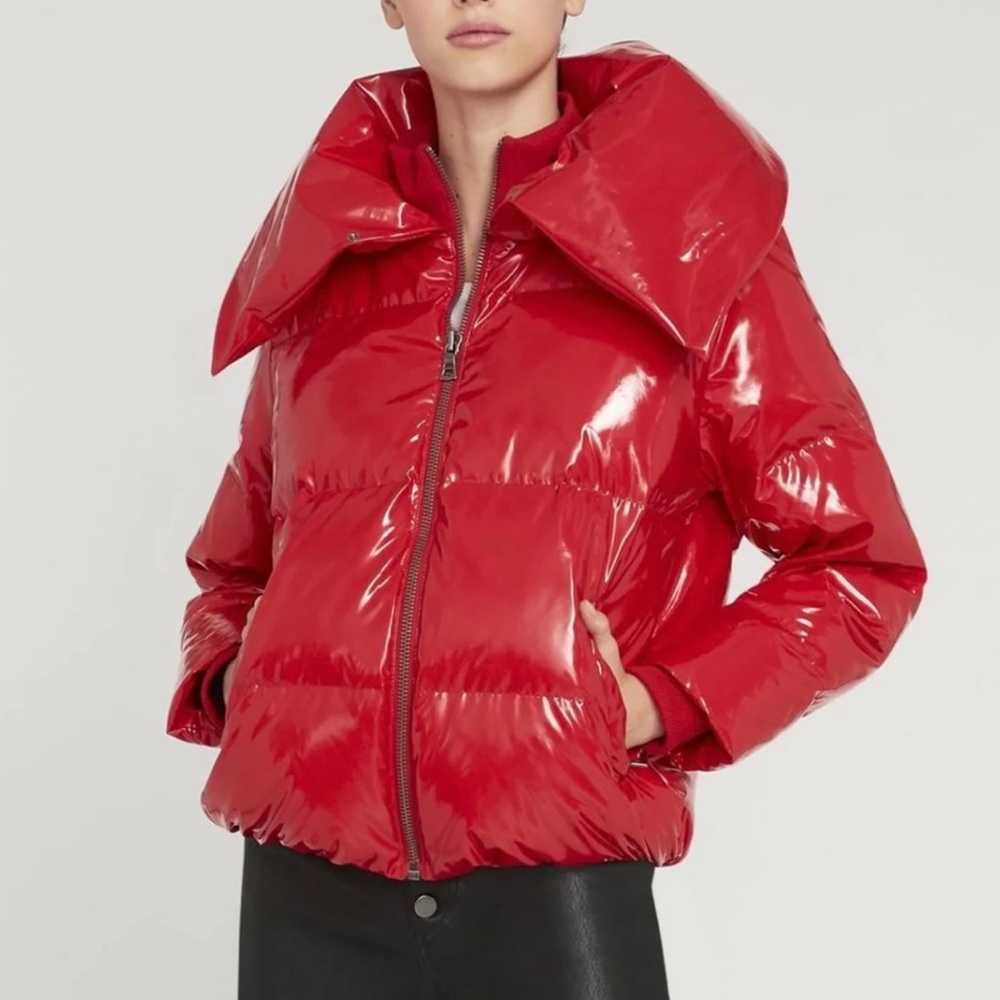 NWT Alice + Olivia Red Durham Puffer